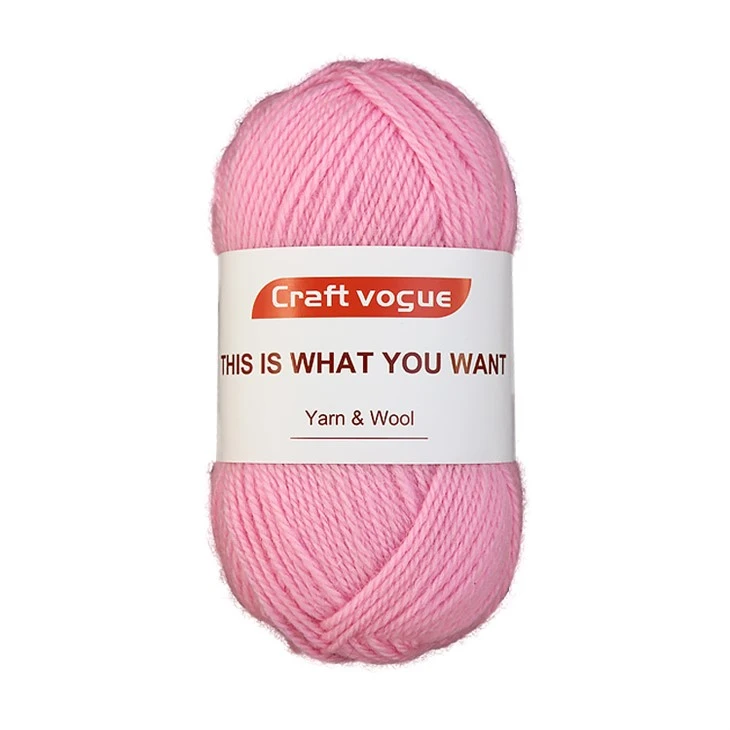 ピンクのアランウール糸